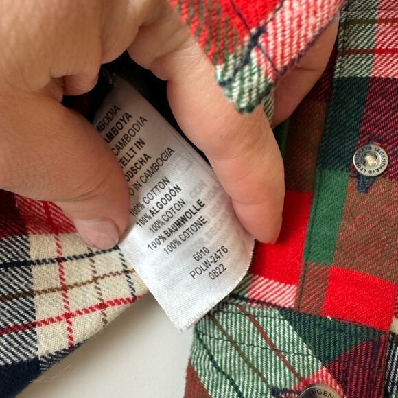 Legendary Whitetails Flannel Shirt Youth Large 14/16 Holiday Plaid Winter Fall - Picture 5 of 12